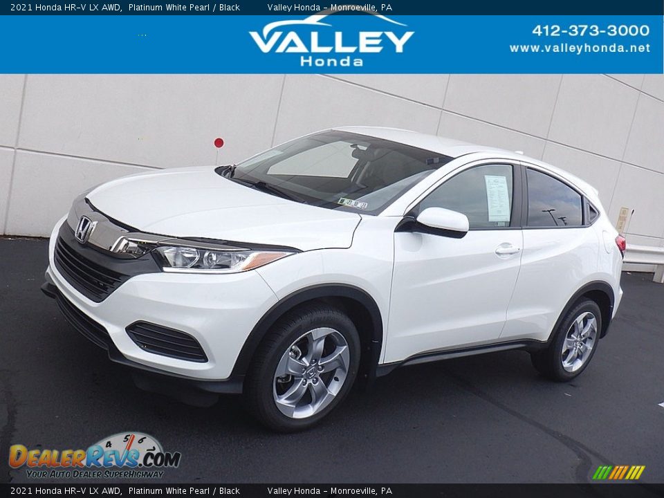 2021 Honda HR-V LX AWD Platinum White Pearl / Black Photo #1