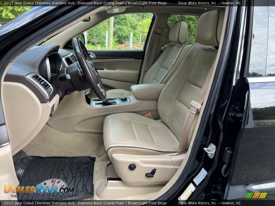 Brown/Light Frost Beige Interior - 2017 Jeep Grand Cherokee Overland 4x4 Photo #14