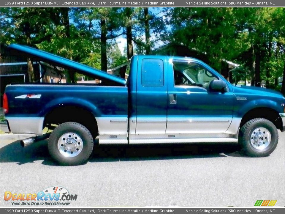 1999 Ford F250 Super Duty XLT Extended Cab 4x4 Dark Tourmaline Metallic / Medium Graphite Photo #6