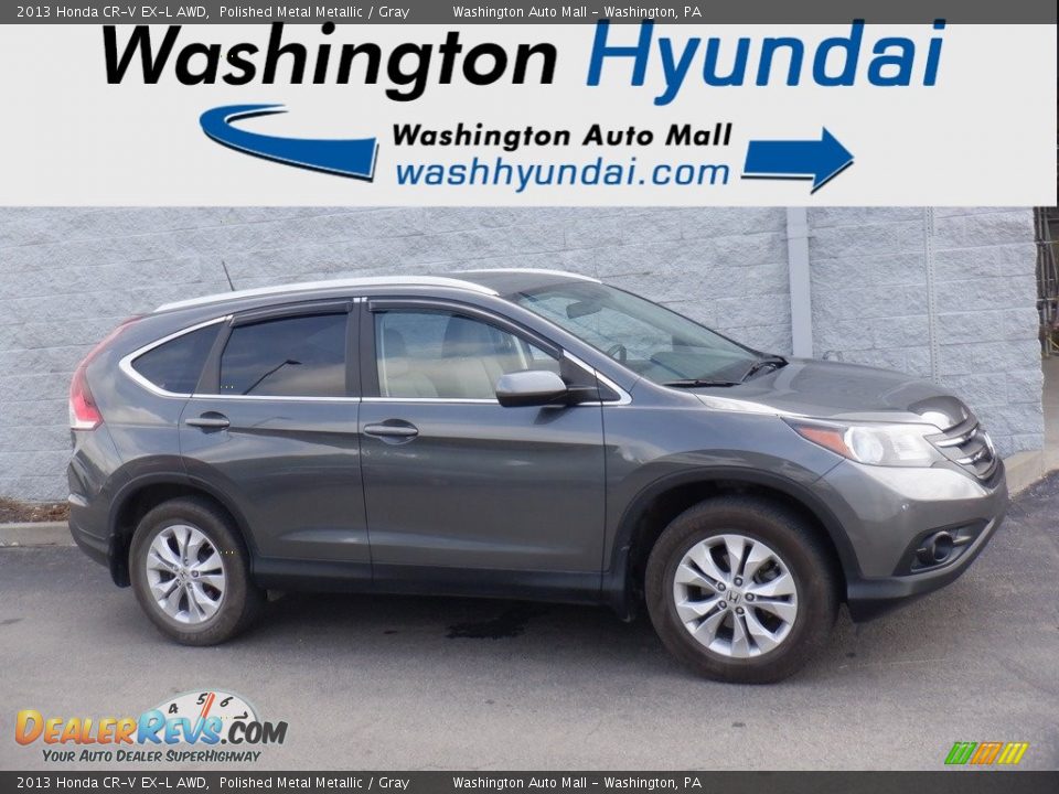2013 Honda CR-V EX-L AWD Polished Metal Metallic / Gray Photo #2