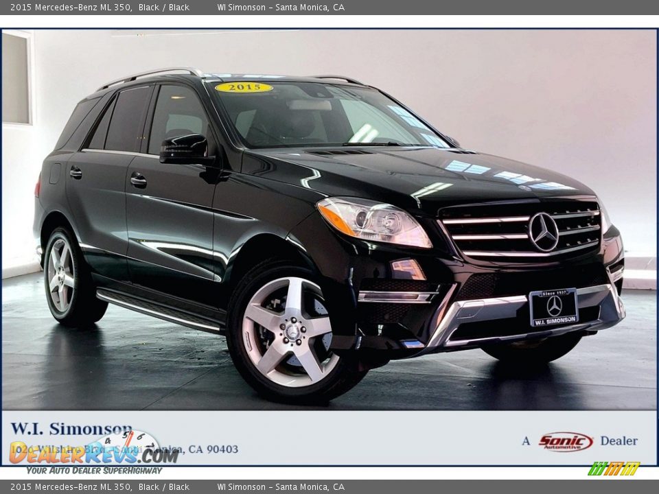 2015 Mercedes-Benz ML 350 Black / Black Photo #1