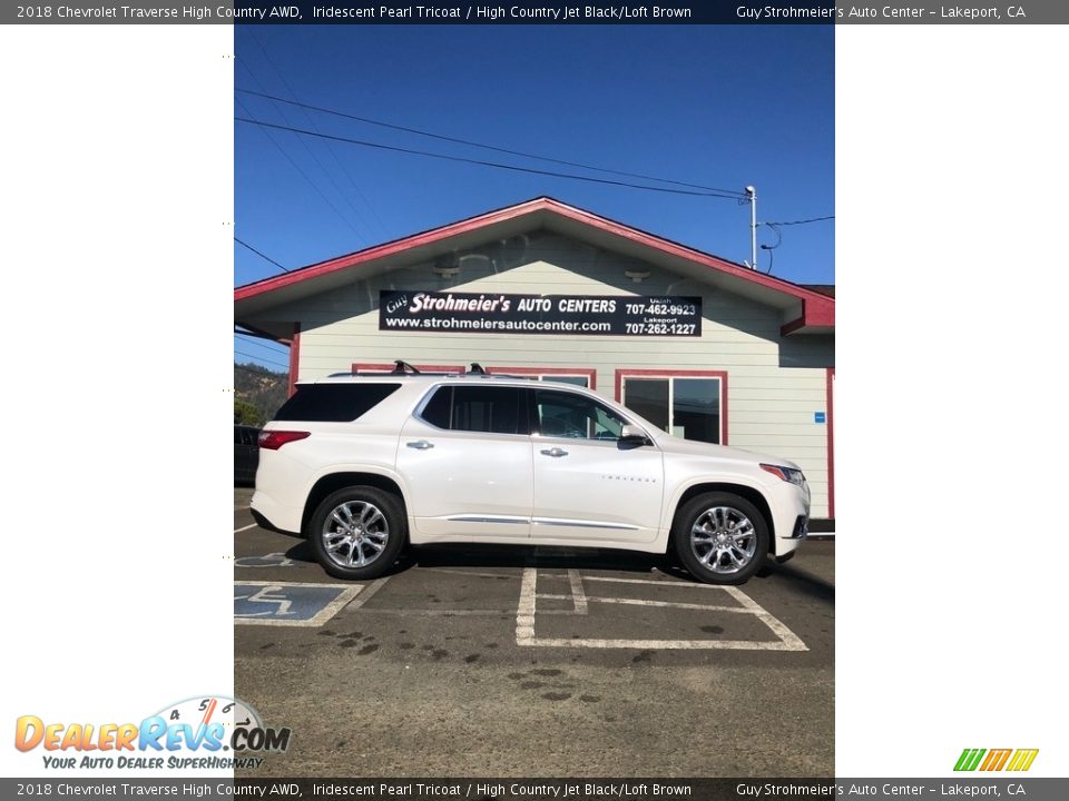 2018 Chevrolet Traverse High Country AWD Iridescent Pearl Tricoat / High Country Jet Black/Loft Brown Photo #8