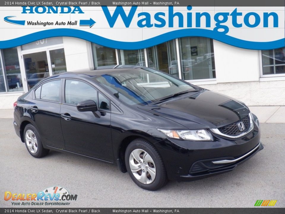 2014 Honda Civic LX Sedan Crystal Black Pearl / Black Photo #1