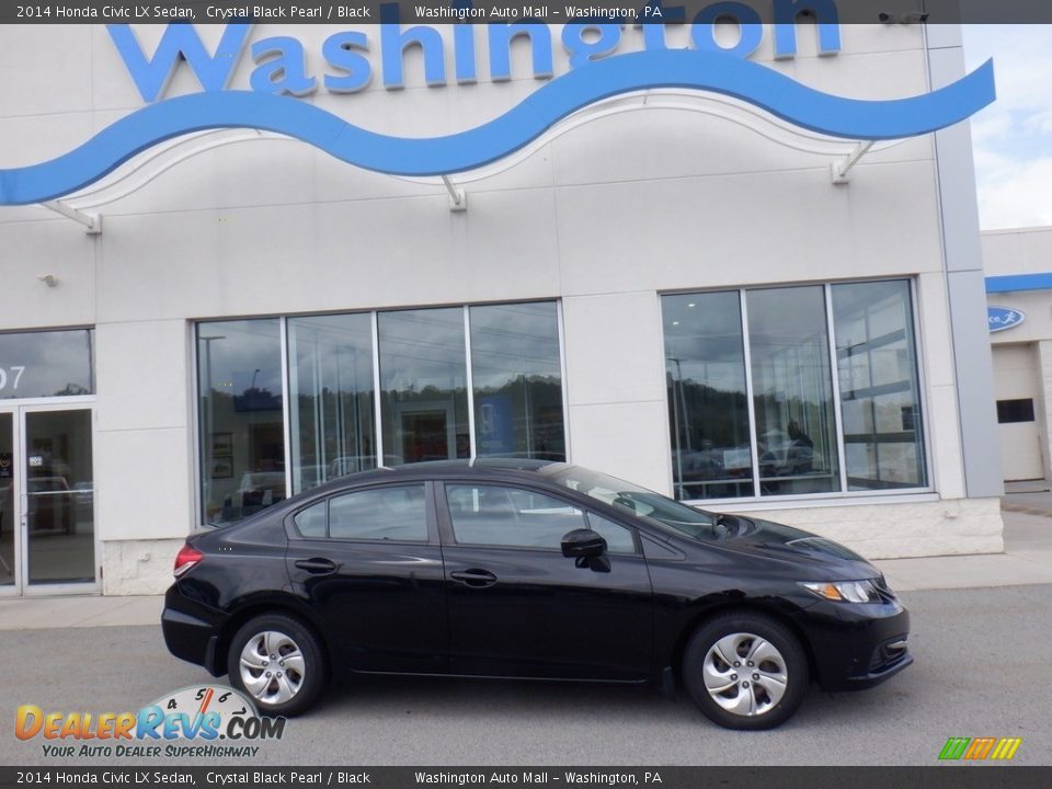 2014 Honda Civic LX Sedan Crystal Black Pearl / Black Photo #2