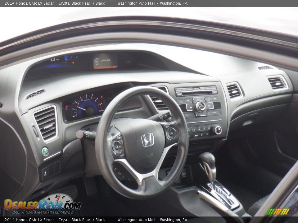 2014 Honda Civic LX Sedan Crystal Black Pearl / Black Photo #11