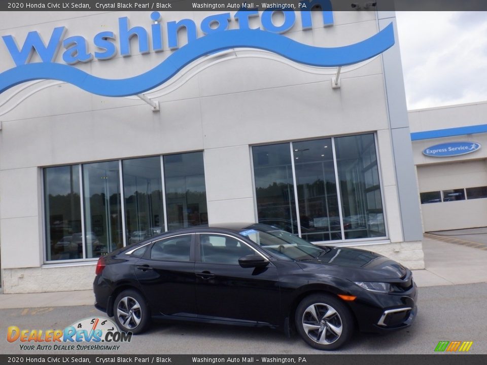 2020 Honda Civic LX Sedan Crystal Black Pearl / Black Photo #1