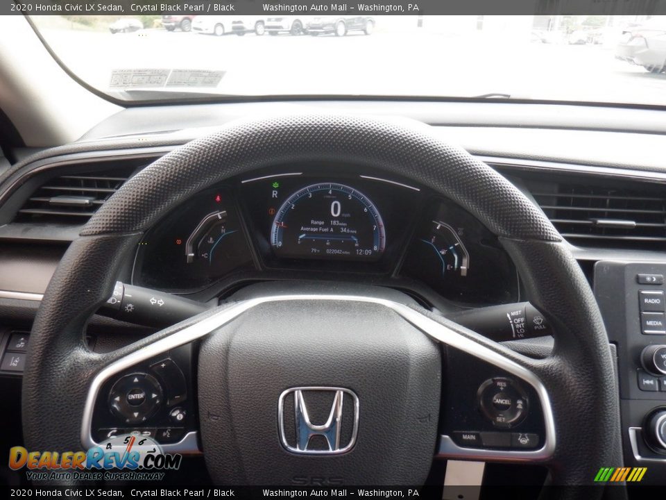 2020 Honda Civic LX Sedan Crystal Black Pearl / Black Photo #14