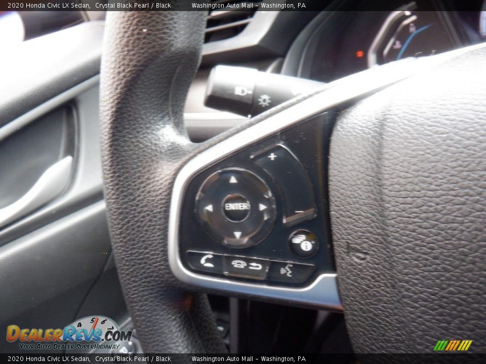 2020 Honda Civic LX Sedan Crystal Black Pearl / Black Photo #15