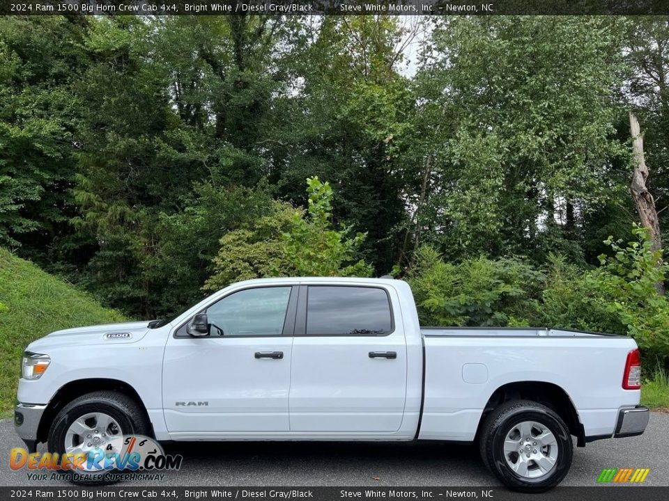 Bright White 2024 Ram 1500 Big Horn Crew Cab 4x4 Photo #1