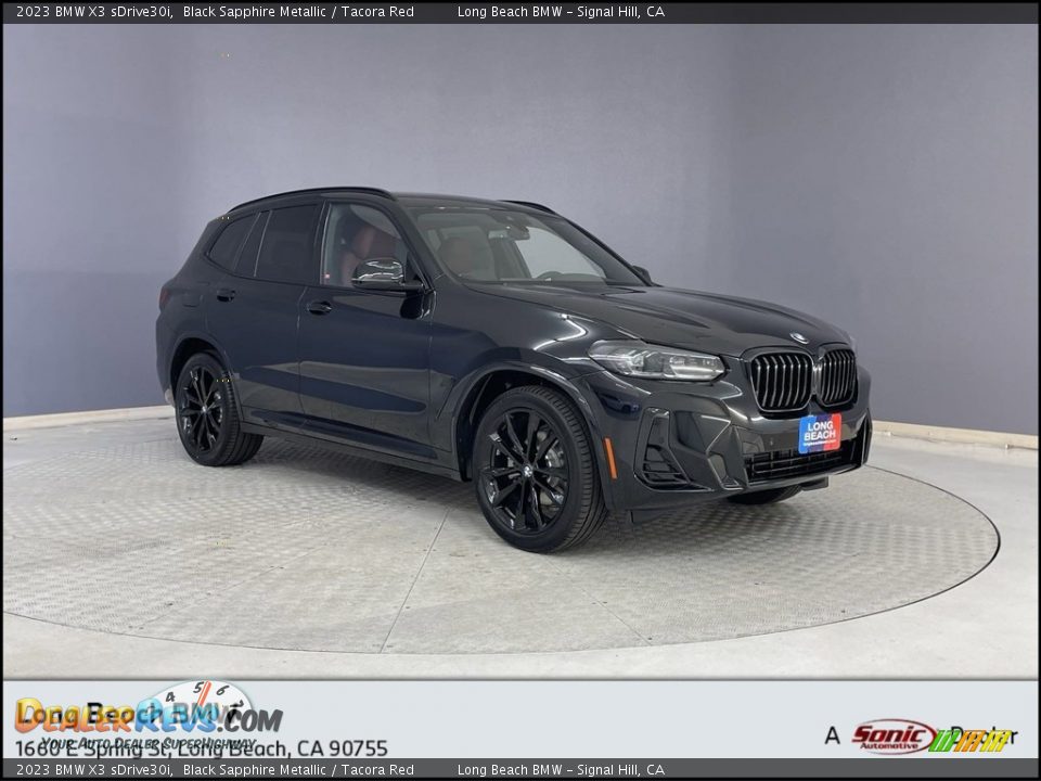 2023 BMW X3 sDrive30i Black Sapphire Metallic / Tacora Red Photo #1