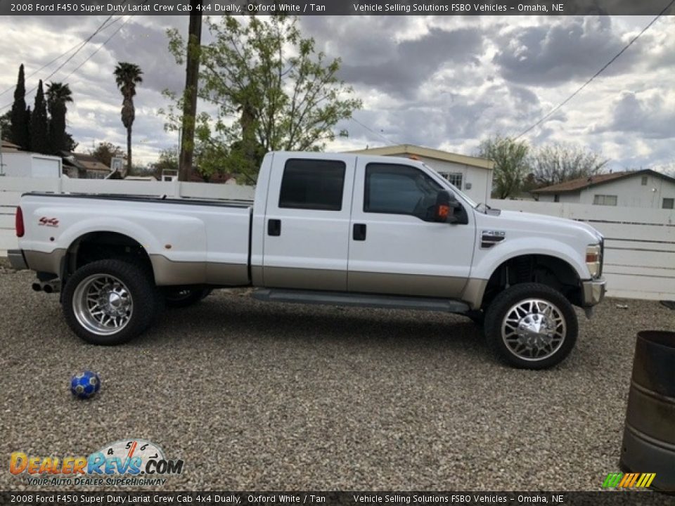 2008 Ford F450 Super Duty Lariat Crew Cab 4x4 Dually Oxford White / Tan Photo #1