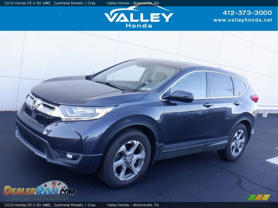 2019 Honda CR-V EX AWD Gunmetal Metallic / Gray Photo #1