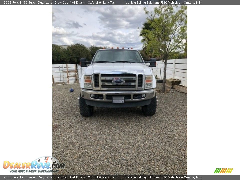 2008 Ford F450 Super Duty Lariat Crew Cab 4x4 Dually Oxford White / Tan Photo #16