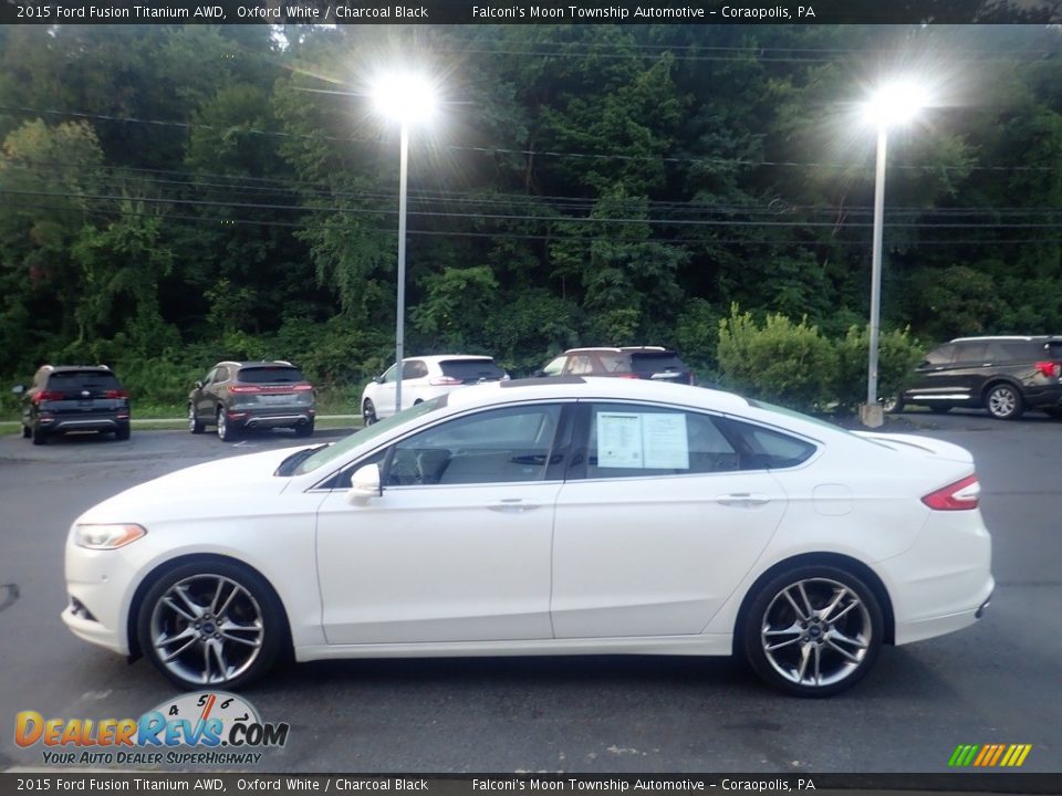 2015 Ford Fusion Titanium AWD Oxford White / Charcoal Black Photo #5