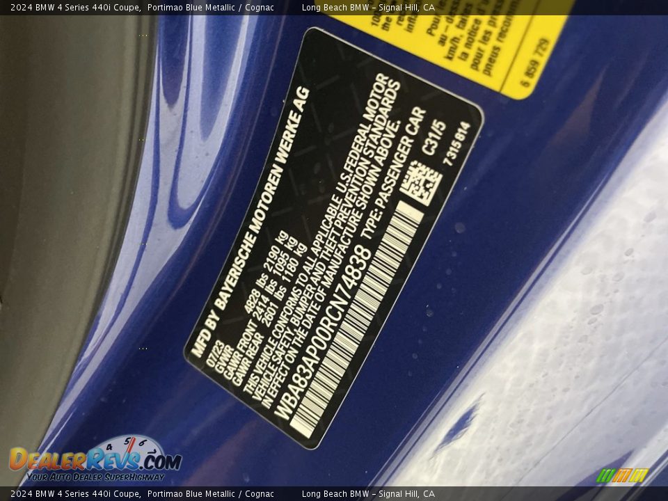 2024 BMW 4 Series 440i Coupe Portimao Blue Metallic / Cognac Photo #26