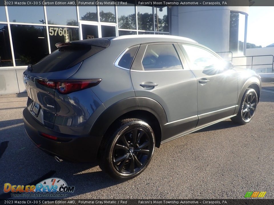 2023 Mazda CX-30 S Carbon Edition AWD Polymetal Gray Metallic / Red Photo #2