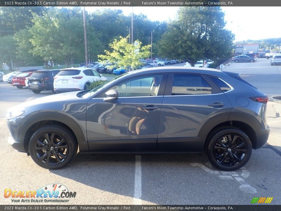 2023 Mazda CX-30 S Carbon Edition AWD Polymetal Gray Metallic / Red Photo #5