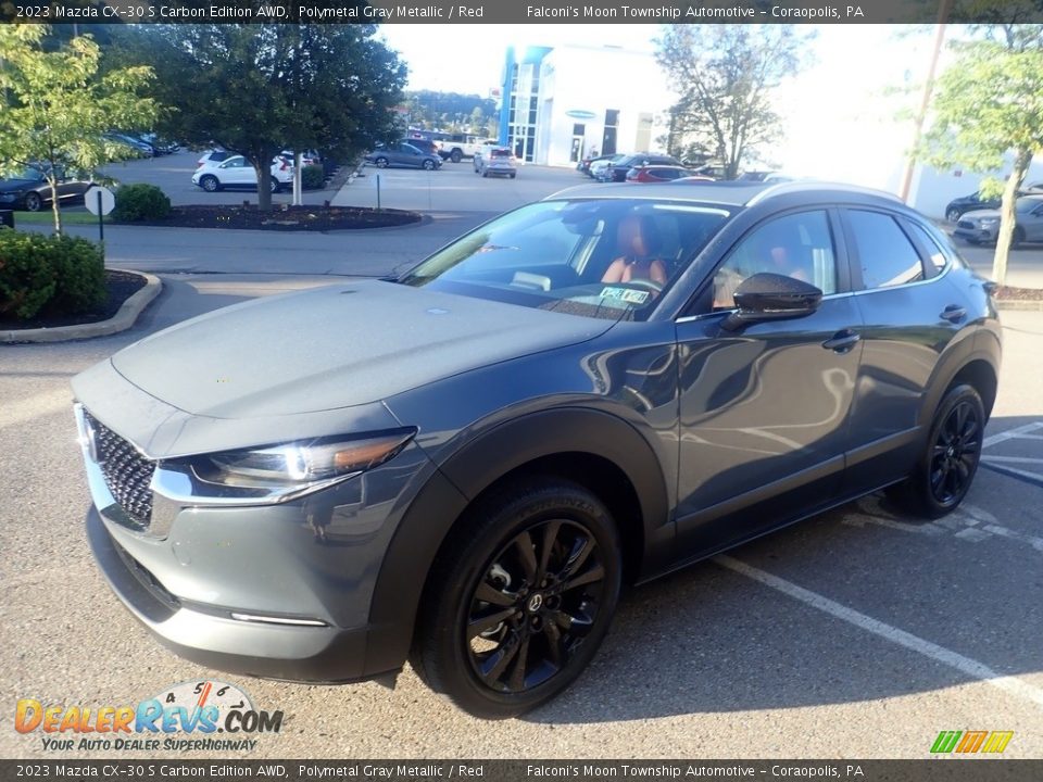 2023 Mazda CX-30 S Carbon Edition AWD Polymetal Gray Metallic / Red Photo #6