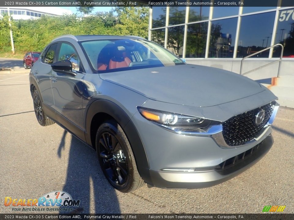 2023 Mazda CX-30 S Carbon Edition AWD Polymetal Gray Metallic / Red Photo #8