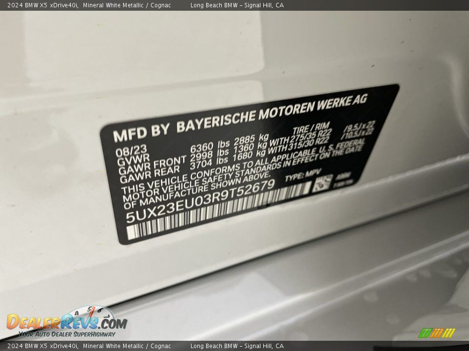 2024 BMW X5 xDrive40i Mineral White Metallic / Cognac Photo #26