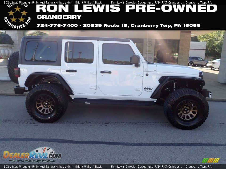 2021 Jeep Wrangler Unlimited Sahara Altitude 4x4 Bright White / Black Photo #1