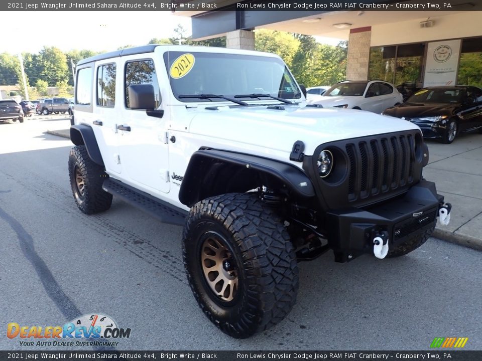 2021 Jeep Wrangler Unlimited Sahara Altitude 4x4 Bright White / Black Photo #2