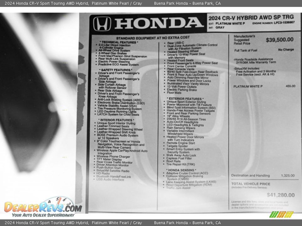 2024 Honda CR-V Sport Touring AWD Hybrid Window Sticker Photo #36