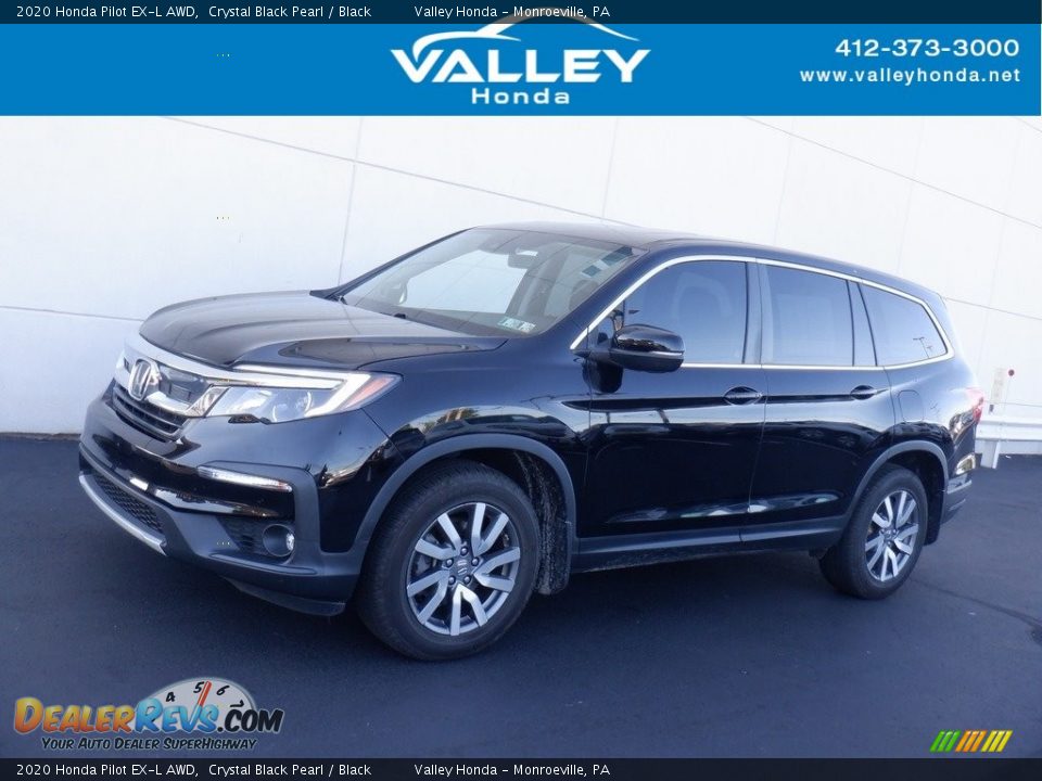 2020 Honda Pilot EX-L AWD Crystal Black Pearl / Black Photo #1