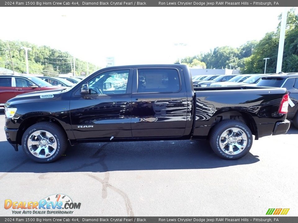 Diamond Black Crystal Pearl 2024 Ram 1500 Big Horn Crew Cab 4x4 Photo #2