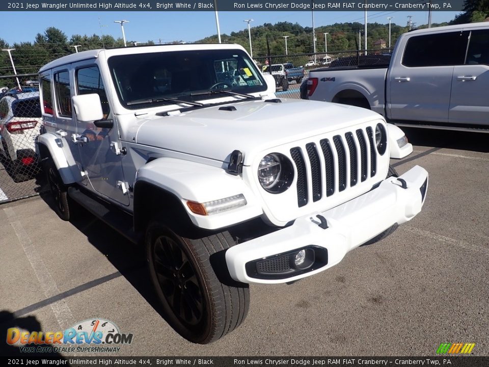 2021 Jeep Wrangler Unlimited High Altitude 4x4 Bright White / Black Photo #3