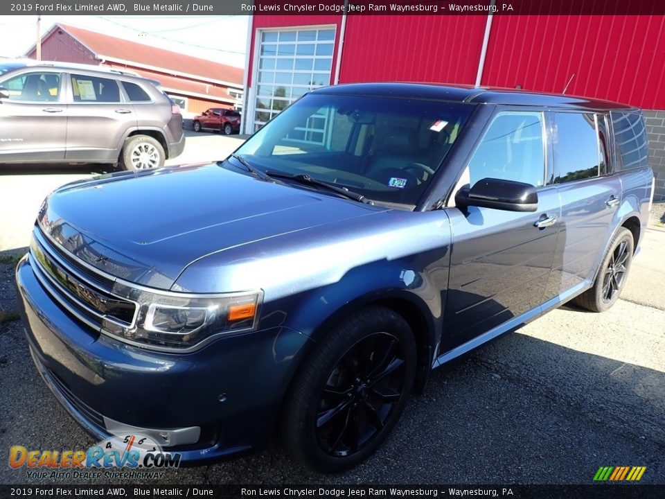 2019 Ford Flex Limited AWD Blue Metallic / Dune Photo #1