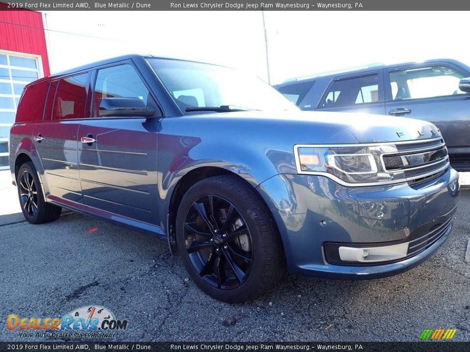 2019 Ford Flex Limited AWD Blue Metallic / Dune Photo #4