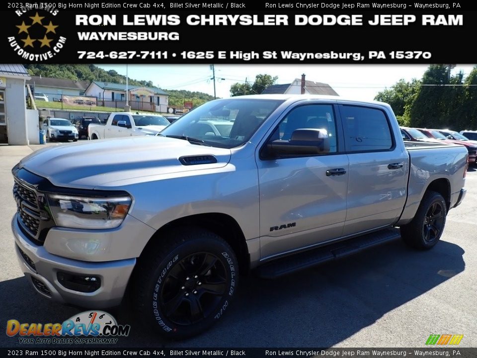 2023 Ram 1500 Big Horn Night Edition Crew Cab 4x4 Billet Silver Metallic / Black Photo #1