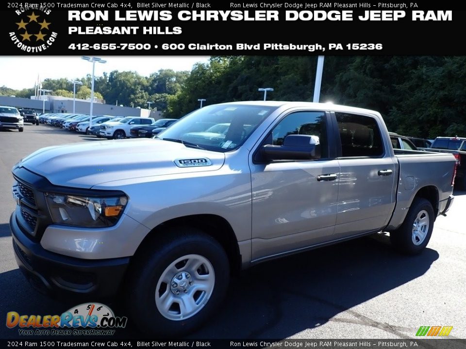 2024 Ram 1500 Tradesman Crew Cab 4x4 Billet Silver Metallic / Black Photo #1