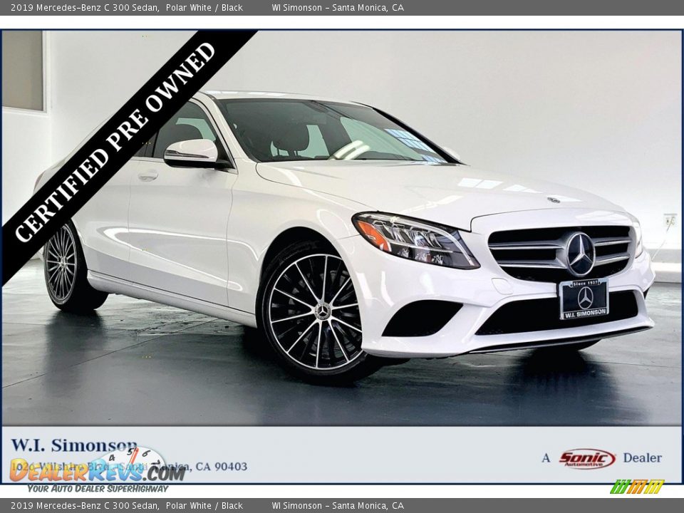 2019 Mercedes-Benz C 300 Sedan Polar White / Black Photo #1