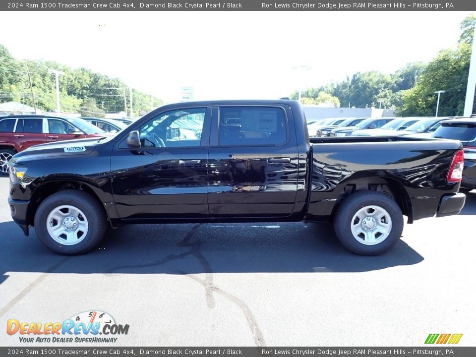 2024 Ram 1500 Tradesman Crew Cab 4x4 Diamond Black Crystal Pearl / Black Photo #2