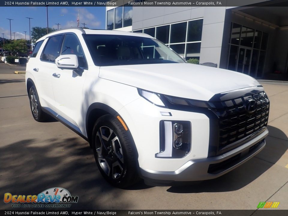 2024 Hyundai Palisade Limited AWD Hyper White / Navy/Beige Photo #9