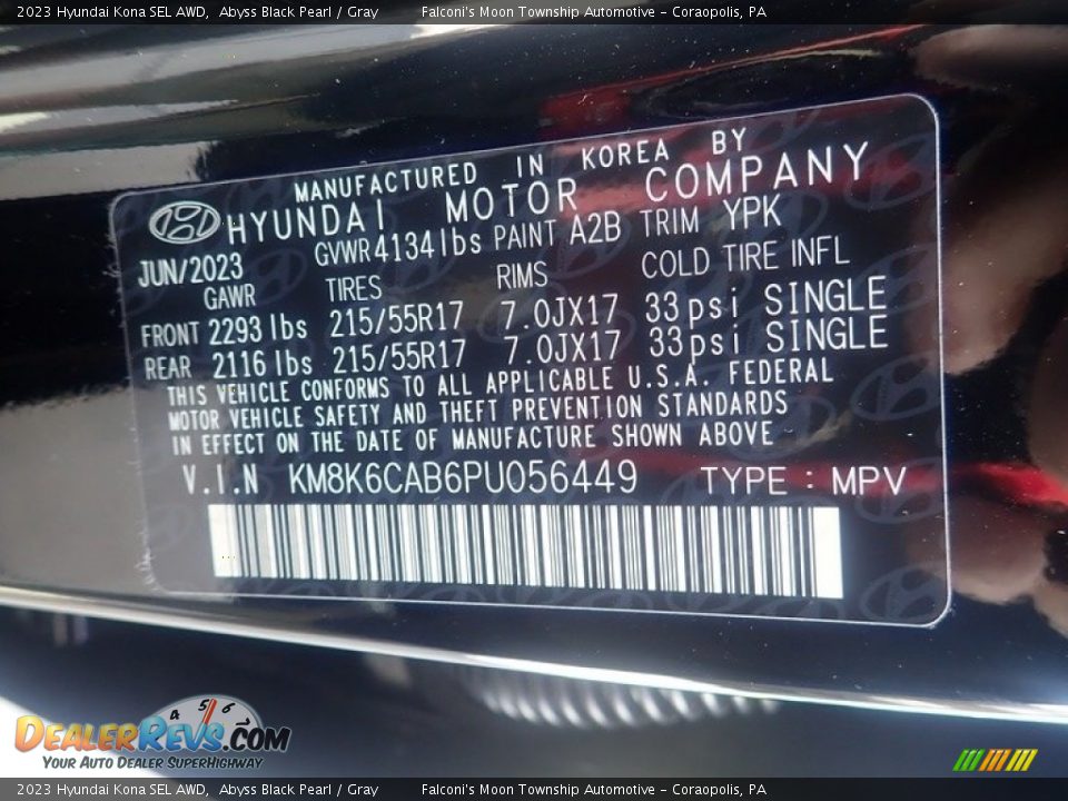 2023 Hyundai Kona SEL AWD Abyss Black Pearl / Gray Photo #18