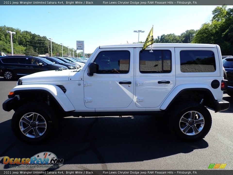 2021 Jeep Wrangler Unlimited Sahara 4x4 Bright White / Black Photo #2