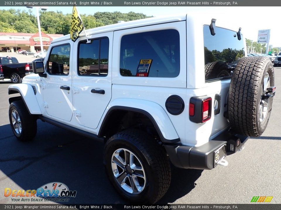 2021 Jeep Wrangler Unlimited Sahara 4x4 Bright White / Black Photo #3