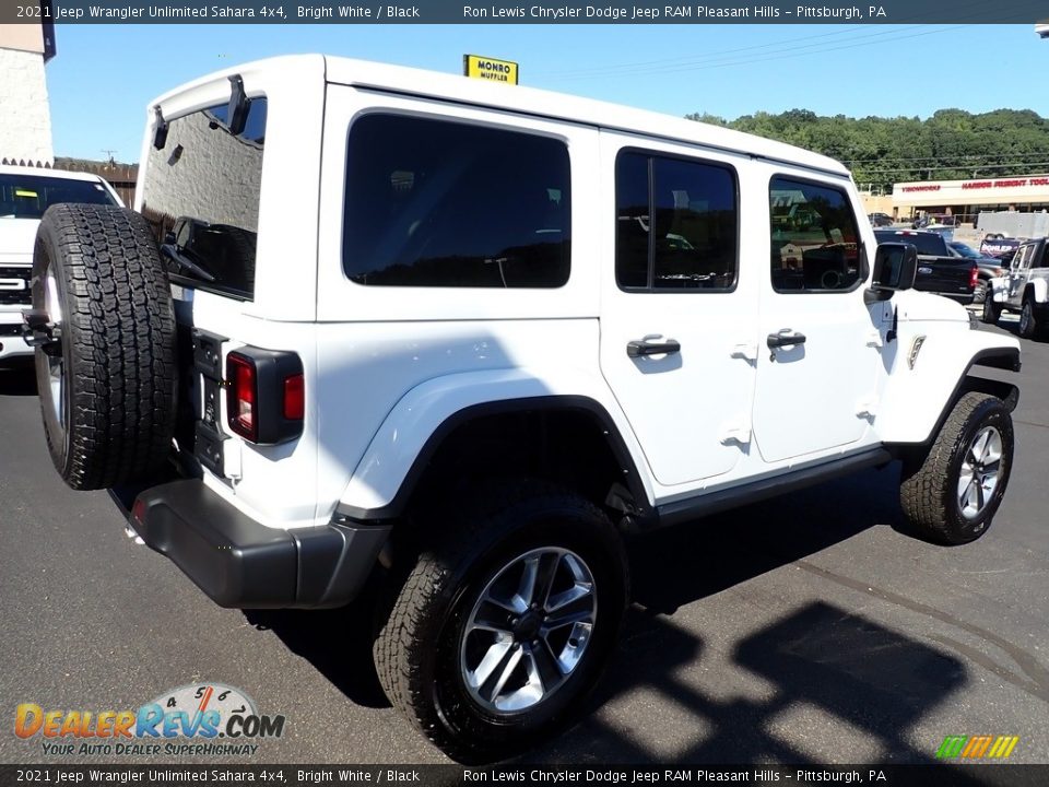 2021 Jeep Wrangler Unlimited Sahara 4x4 Bright White / Black Photo #6