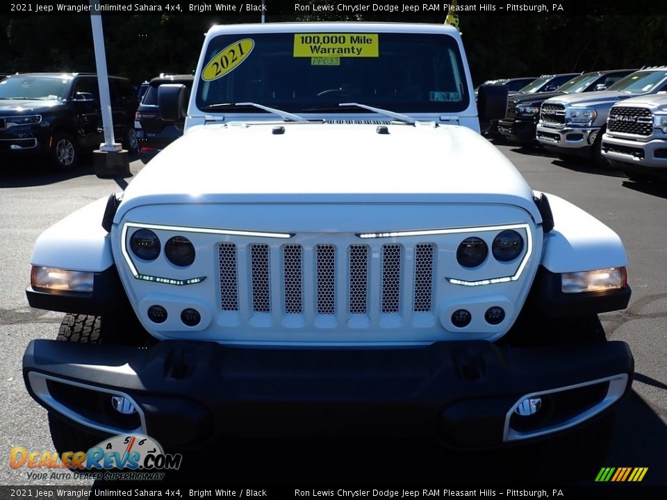2021 Jeep Wrangler Unlimited Sahara 4x4 Bright White / Black Photo #9