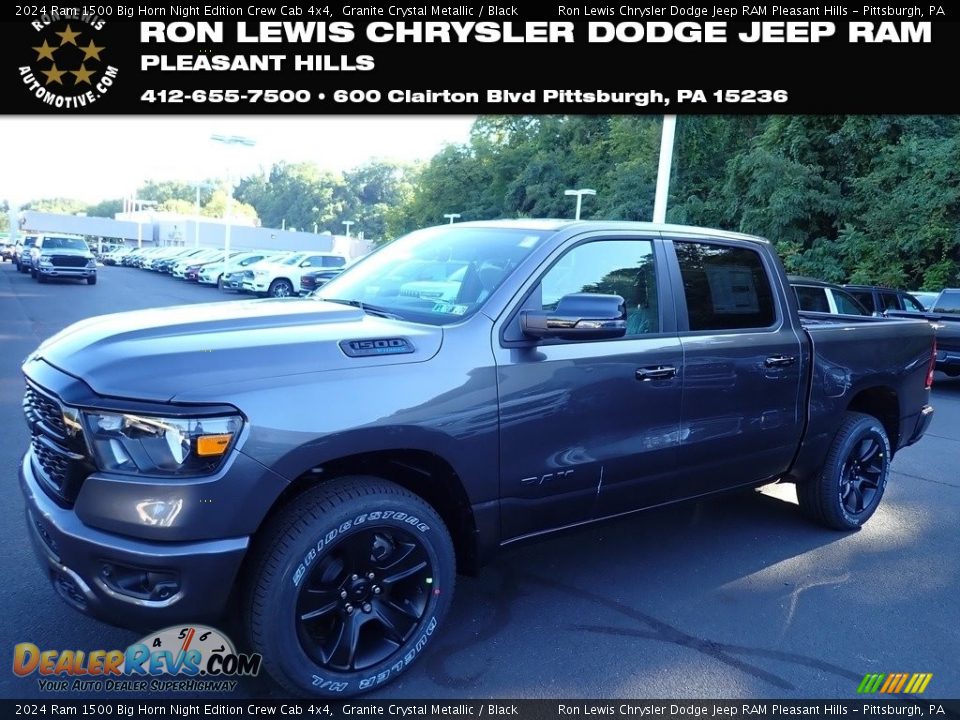 2024 Ram 1500 Big Horn Night Edition Crew Cab 4x4 Granite Crystal Metallic / Black Photo #1