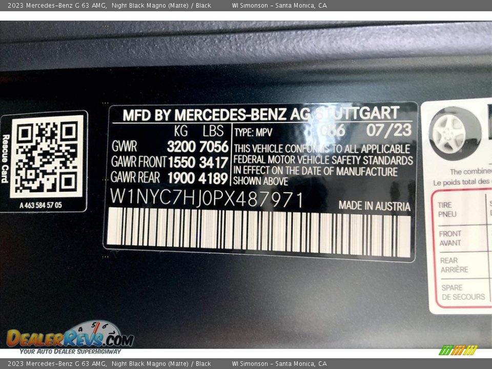 2023 Mercedes-Benz G 63 AMG Night Black Magno (Matte) / Black Photo #11