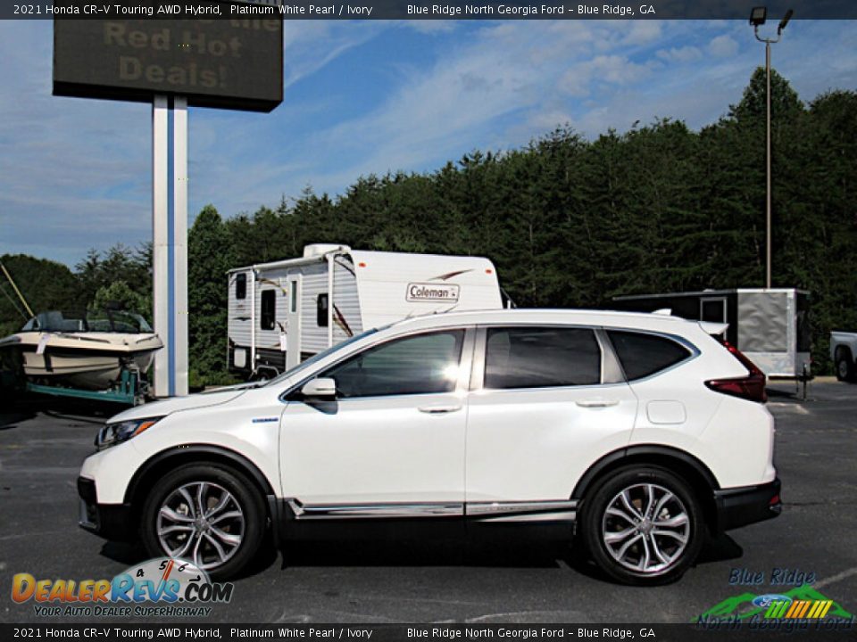 2021 Honda CR-V Touring AWD Hybrid Platinum White Pearl / Ivory Photo #2