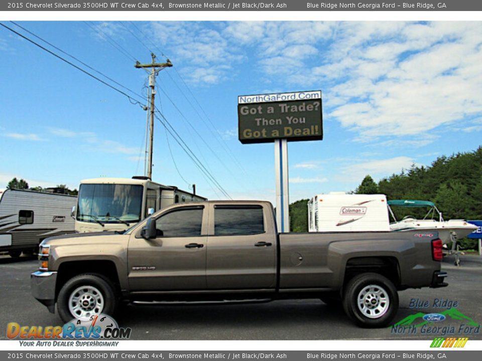 Brownstone Metallic 2015 Chevrolet Silverado 3500HD WT Crew Cab 4x4 Photo #2