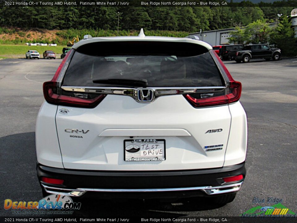 2021 Honda CR-V Touring AWD Hybrid Platinum White Pearl / Ivory Photo #5