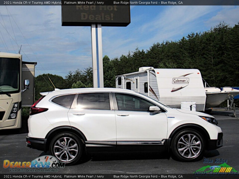 Platinum White Pearl 2021 Honda CR-V Touring AWD Hybrid Photo #7