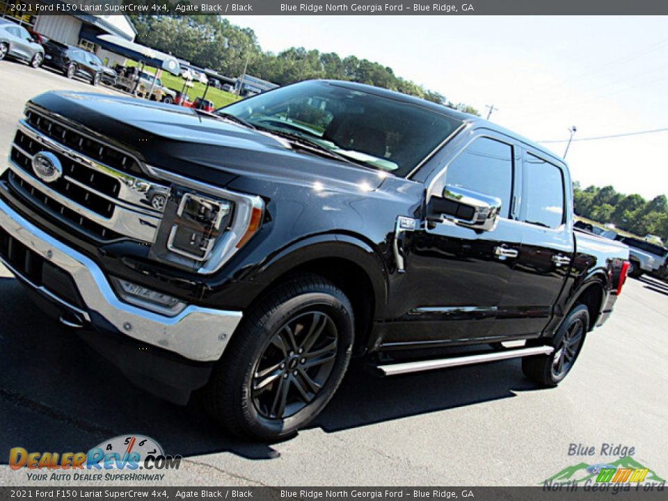 2021 Ford F150 Lariat SuperCrew 4x4 Agate Black / Black Photo #28