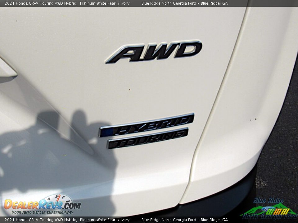 2021 Honda CR-V Touring AWD Hybrid Platinum White Pearl / Ivory Photo #31